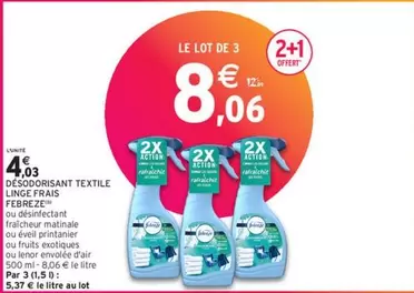 Febreze - Desodorisant Textile Linge Frais