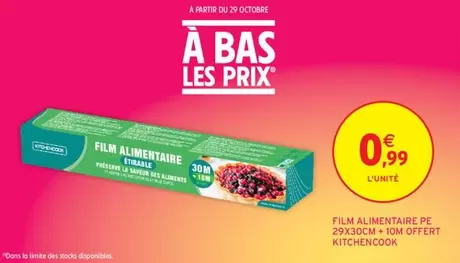 Kitchencook - Film Alimentaire PE 29x30cm + Offre spéciale avec Om