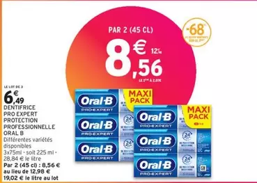 Oral-B Pro Expert Protection - Dentifrice avec double protection et caractéristiques avancées pour une bouche saine