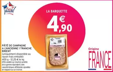 Brient - Pâté De Campagne À L'Ancienne 1 Tranche - Produit authentique en promo