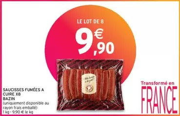 Bazin - Saucisses Fumées A Cuire X8