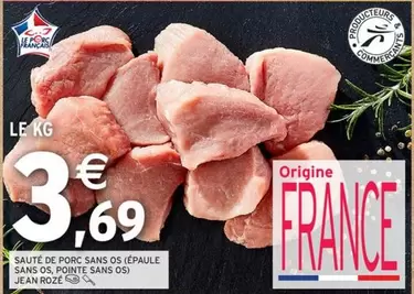 Jean Roze - Sauté de Porc Sans Os (Épaule et Pointe) - Produit Savoureux et Pratique