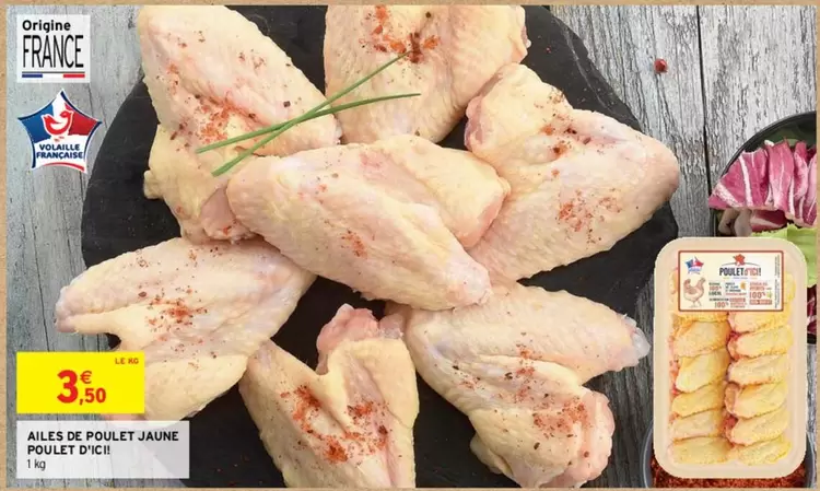 Poulet D'Ici - Ailes De Poulet Jaune Poulet D'ai