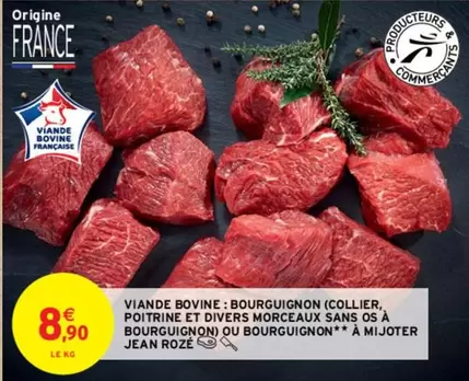 Jean Rozé - Viande Bovine Bourguignon : Collier, Poitrine et Morceaux à Mijoter