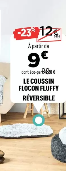 Le Coussin Flocon Fluffy Reversible