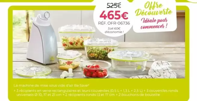 Be Save - La Machine De Mise Sous Vide D'Air  offre à 465€ sur Guy Demarle