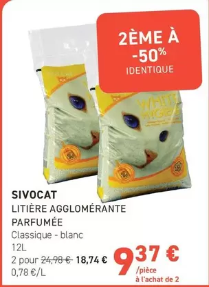 Sivocat - Litiere Agglomerante  Parfumée offre à 9,37€ sur Tom&Co