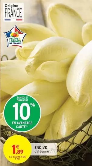 Endive offre à 1,89€ sur Intermarché Hyper