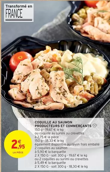 Coquille Au Saumon Producteurs Et Commerçants offre à 2,95€ sur Intermarché Hyper