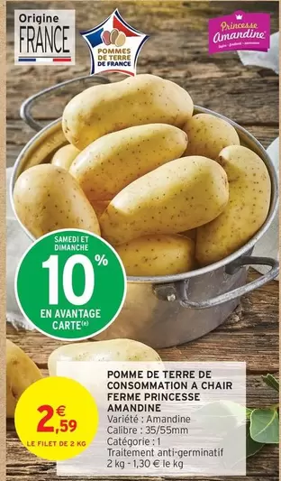 Promo Pomme de Terre Amandine - Chair Ferme, Idéale pour vos Recettes!