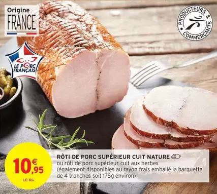 Rôti De Porc Supérieur Cuit Nature