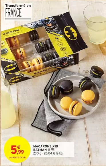 Batman - Macarons X18 Batán offre à 5,99€ sur Intermarché Hyper