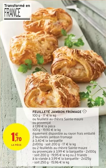 feuilleté jambon fromage