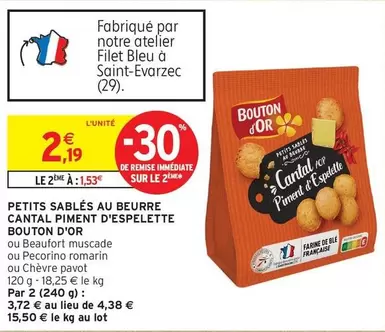 Bouton D'or - Petits Sablés Au Beurre Cantal Piment d'Espelette