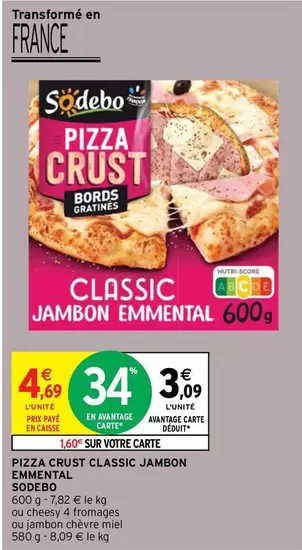 Sodebo - Pizza Crust Classic Jambon Emmental