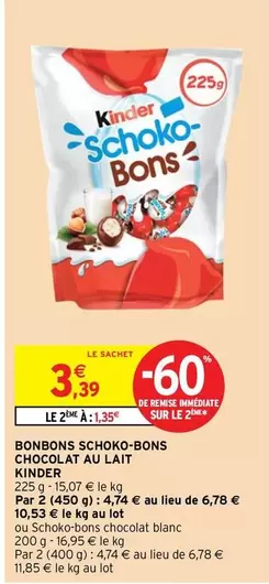 kinder - bonbons schoko-bons chocolat au lait