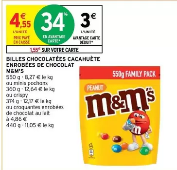 M&M's : Billes Chocolatées Cacahuète Enrobées De Chocolat - Délice Sucré à Ne Pas Manquer !