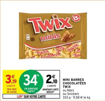 Twix - Mini Barres Chocolatées