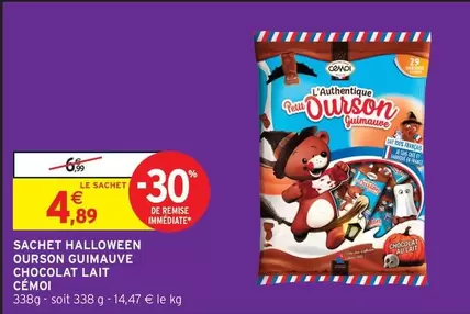 Sachet Halloween Ourson Guimauve Chocolat Lait - Délicieux bonbons pour Halloween