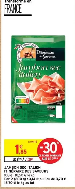 Itinéraire Des Saveurs - Jambon Sec Italien