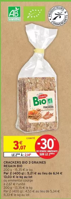 Chabrior - Crackers Bio 3 Graines