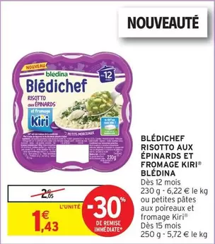 Blédina Blédichef Risotto Aux Épinards Et Fromage - Un plat savoureux et équilibré pour les petits gourmets