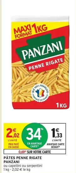 Panzani - Pâtes Penne Rigate