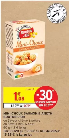 Bouton D'or - Mini-chous Saumon & Aneth