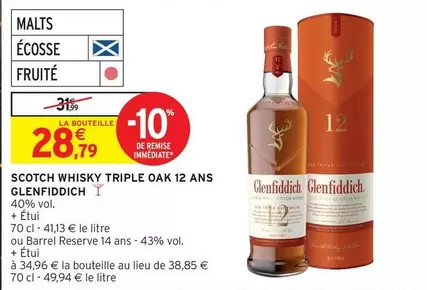 Glenfiddich - Scotch Whisky Triple Oak 12 Ans