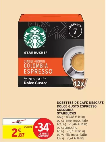 Starbucks Nescafé Dolce Gusto Espresso Colombia - Dosettes de Café