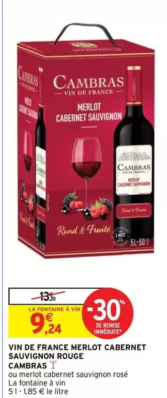 Cambras Merlot Cabernet Sauvignon Rouge - Vin De France