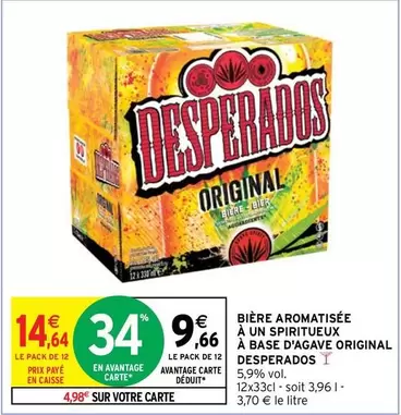 Desperados : Bière Aromatisée au Spiritueux à Base d'Agave - Originale et Unique