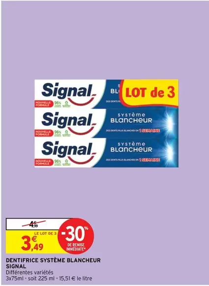 signal - dentifrice systeme blancheur