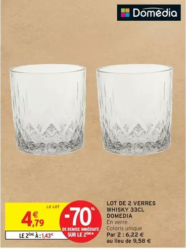 Domédia - Lot De 2 Verres Whisky