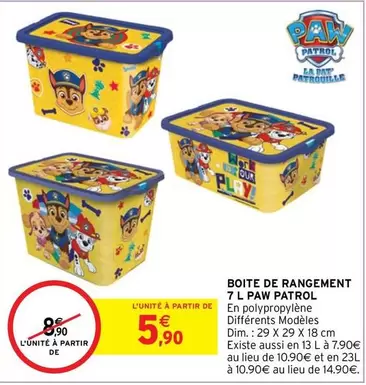 Dim - Boite De Rangement 7 L Paw