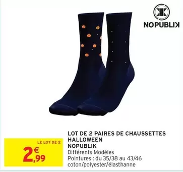 Nopublix - Lot de 2 Paires de Chaussettes Halloween - Promo spéciale pour une touche festive et confortable!