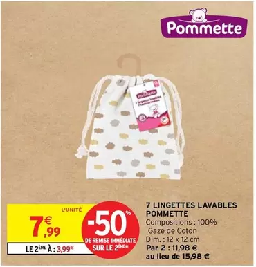 Dim - 7 Lingettes Lavables