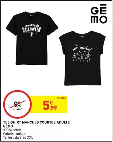 Gemo - Tee-shirt Manches Courtes Adulte