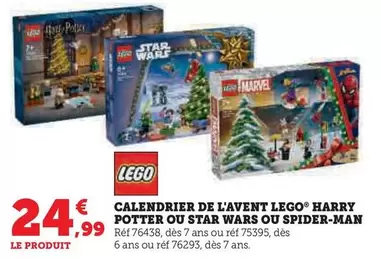 LEGO - Calendrier De L'avent Lego Harry Potter Ou Star Wars Ou Spider-man offre à 24,99€ sur Hyper U