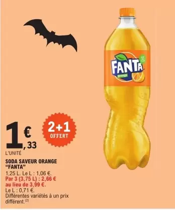 Fanta - Soda Saveur Orange offre à 1,33€ sur E.Leclerc Express