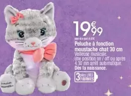 Peluche À Fonction Moustache Chat 30 Cm offre à 19,99€ sur Cora