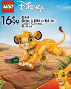 LEGO - Simba, Le Bébé Du Roi Lion offre à 16,99€ sur Cora