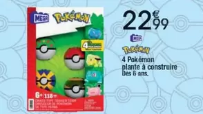 Pokemon - 4  Plante À Construire offre à 22,99€ sur Cora