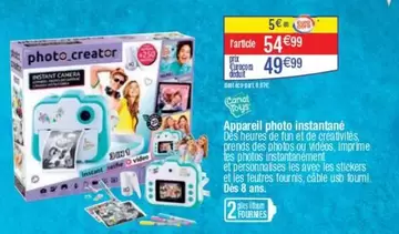 Capture - Appareil Photo Instantanee offre à 49,99€ sur Cora