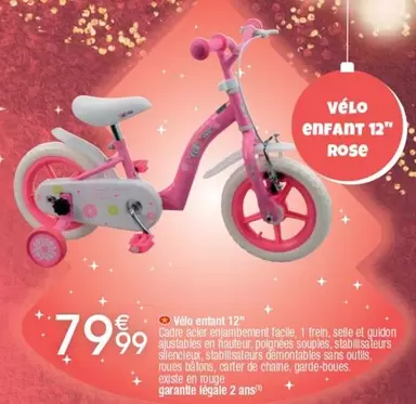 Vélo Enfant 12" offre à 79,99€ sur Cora