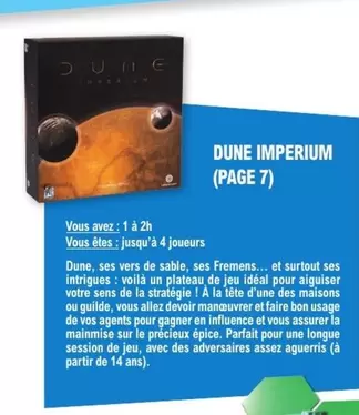 Dune Imperium offre sur E.Leclerc Espace Culturel