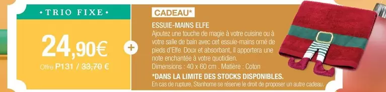 Cadeau - Essuie Mains Eife offre à 24,9€ sur Stanhome