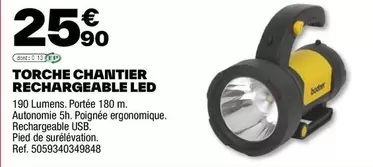 Torche Chantier Rechargeable Led