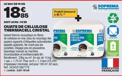 soprema - ouate de cellulose thermacell cristal