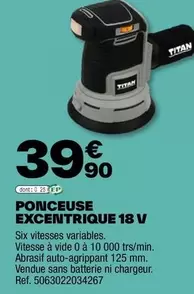 Titan - Ponceuse Excentrique 18 V